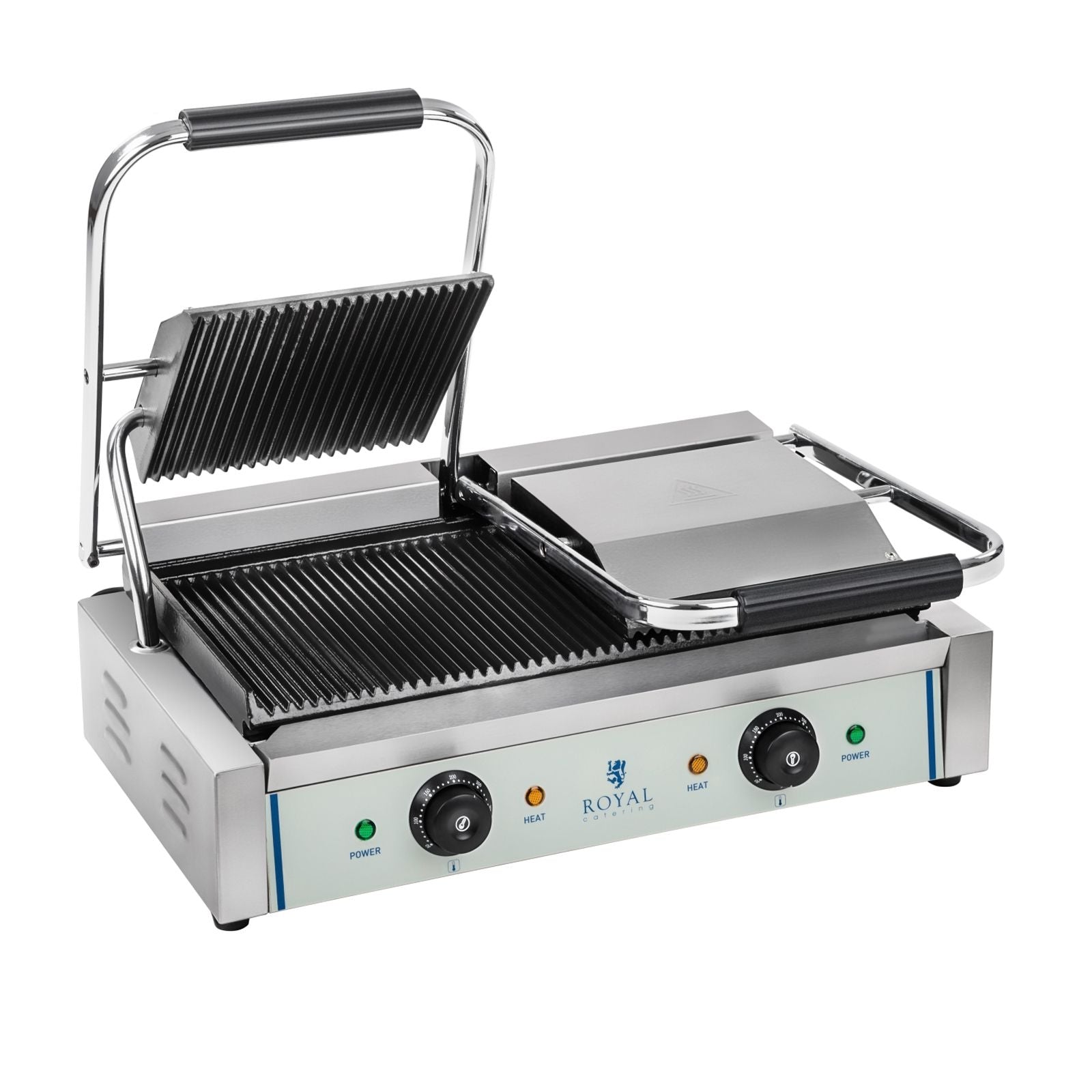 Macchina per panini a doppia coste - 2 x 1.800 watt professionale in acciaio inox 3614037