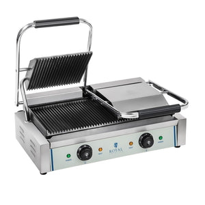 Macchina per panini a doppia coste - 2 x 1.800 watt professionale in acciaio inox 3614037