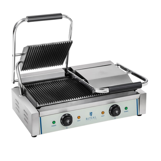 Macchina per panini a doppia coste - 2 x 1.800 watt professionale in acciaio inox 3614037