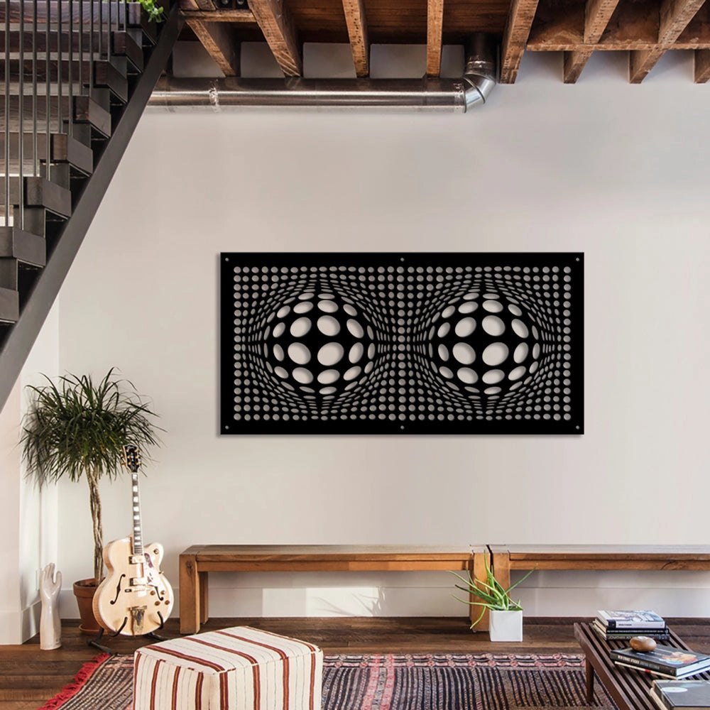 BALLS - Pannello in PVC traforato - Parasole Colore: nero, Misura: 73x148 cm