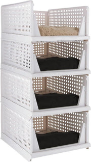 Organizzatore di abbigliamento con cassetti in plastica per la camera da letto e la cucina - 4 pezzi
