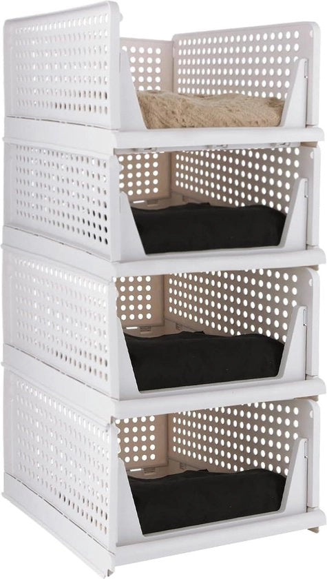 Organizzatore di abbigliamento con cassetti in plastica per la camera da letto e la cucina - 4 pezzi