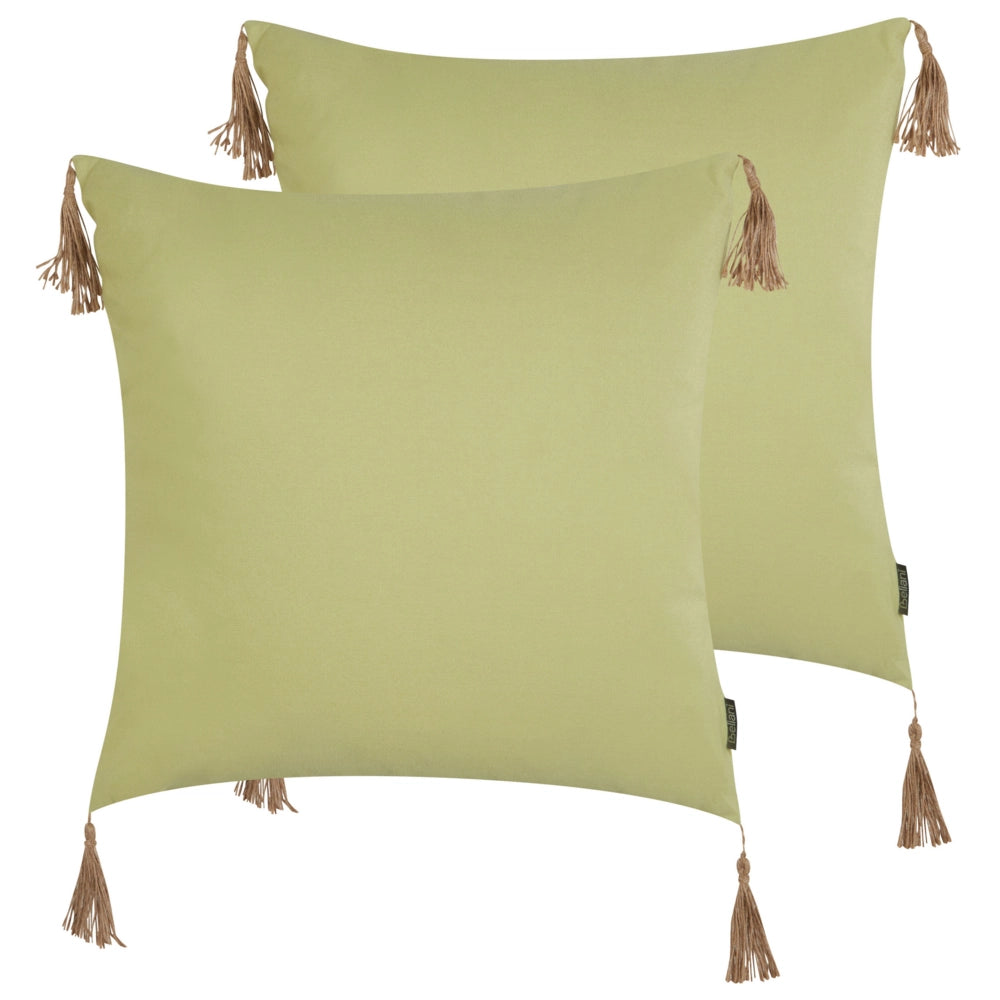 Set di 2 cuscini decorativi con motivo a tinta unita verde 45 x 45 cm stile moderno