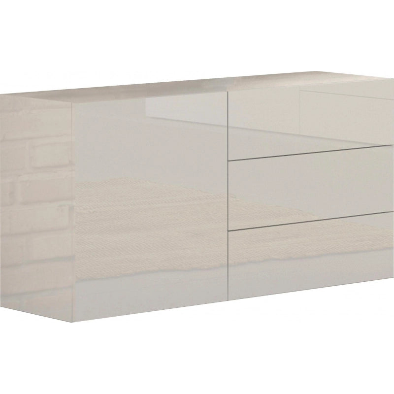 Credenza Metis 110 – 1 anta + 3 cassetti – Bianco Lucido