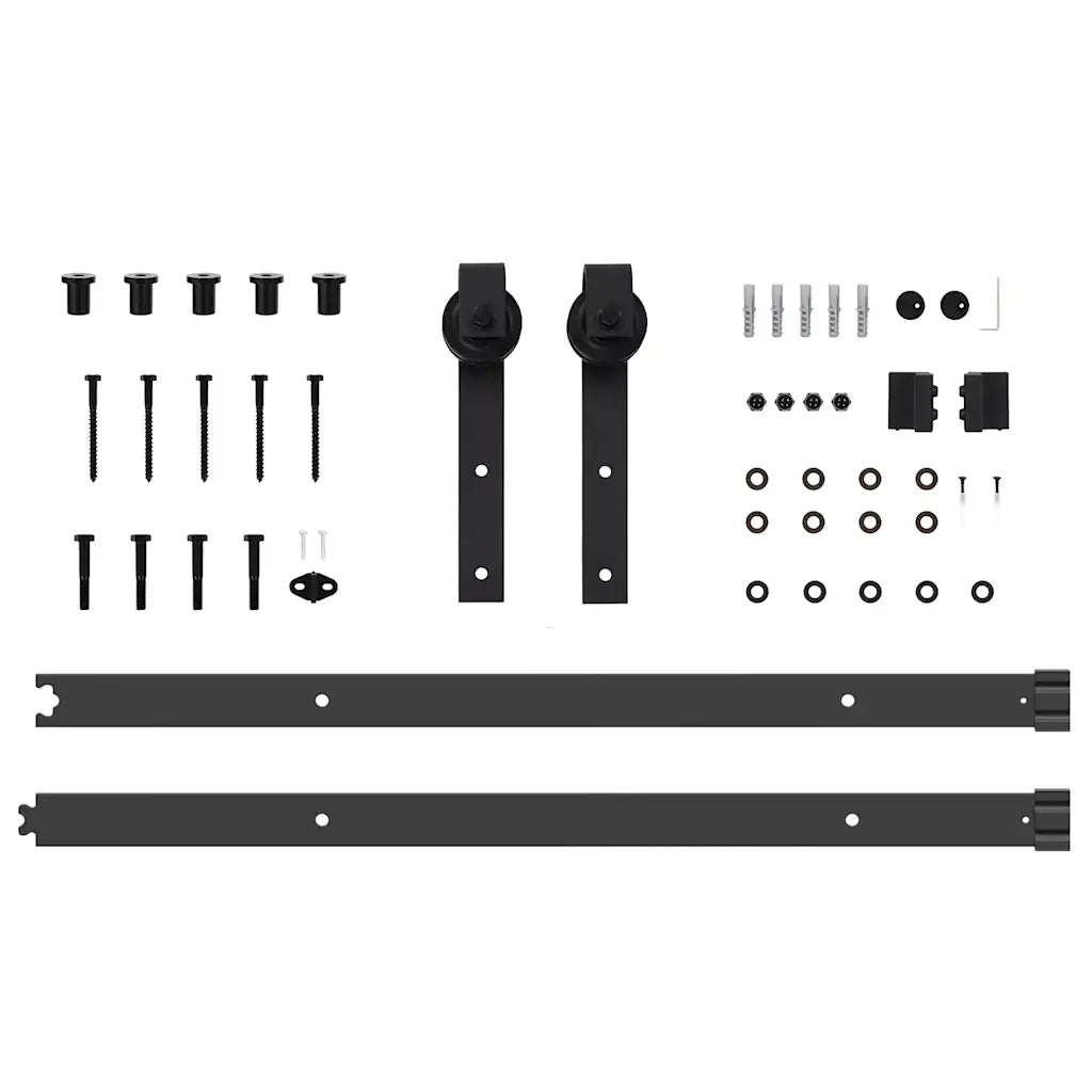 Kit di Binari per Porte Scorrevoli 152,5 cm Acciaio Nero CFW2808577