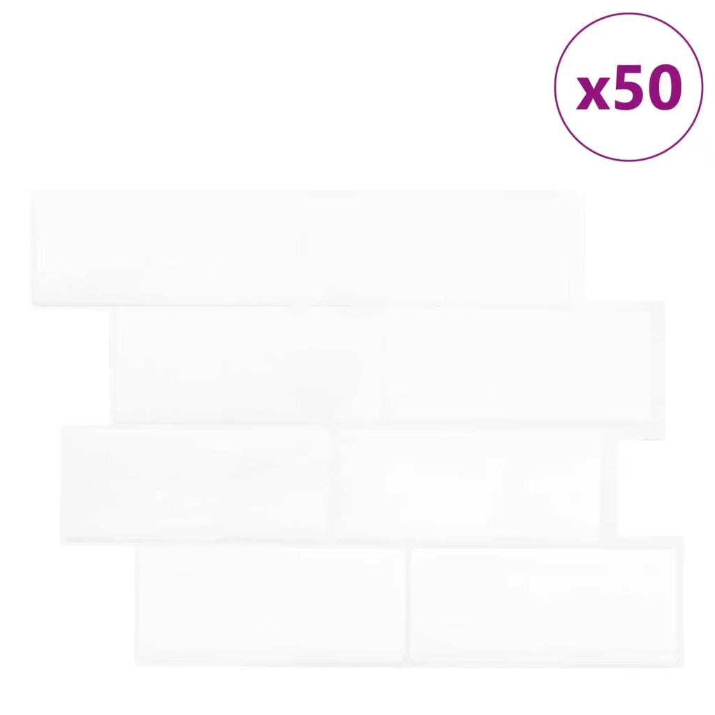 Piastrella subway 50 pcs Bianco 29 x 21 cm Poliuretano e PET