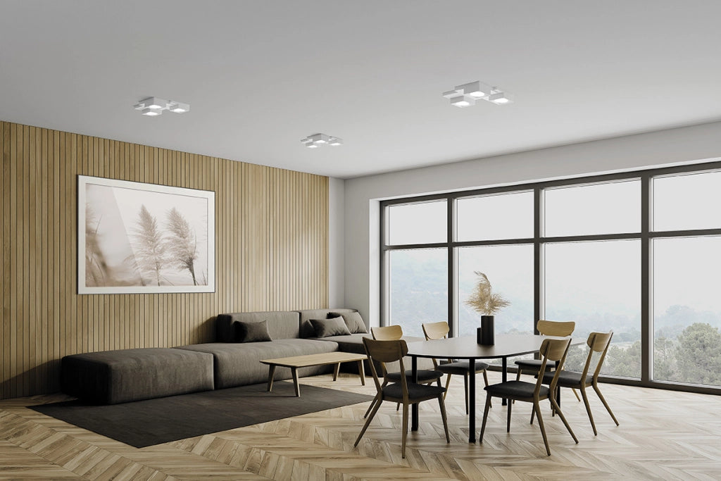 SIBARI lampada da Soffitto 3 Luci in gesso bianco attacco GX53 31X29CM