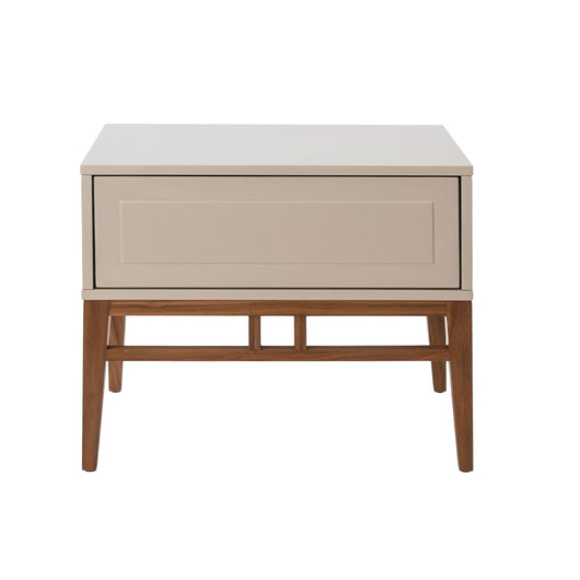 Comodino in legno beige e noce