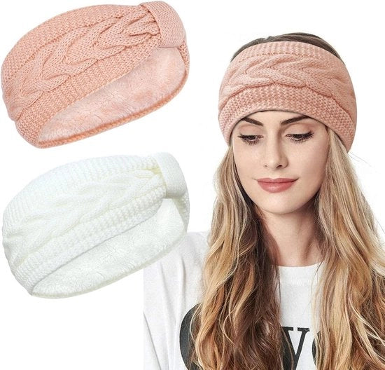 Due pezzi - Cintura donna - per uso con trucco, pulizia del viso - Felpa corallo - regalo natalizio per donne