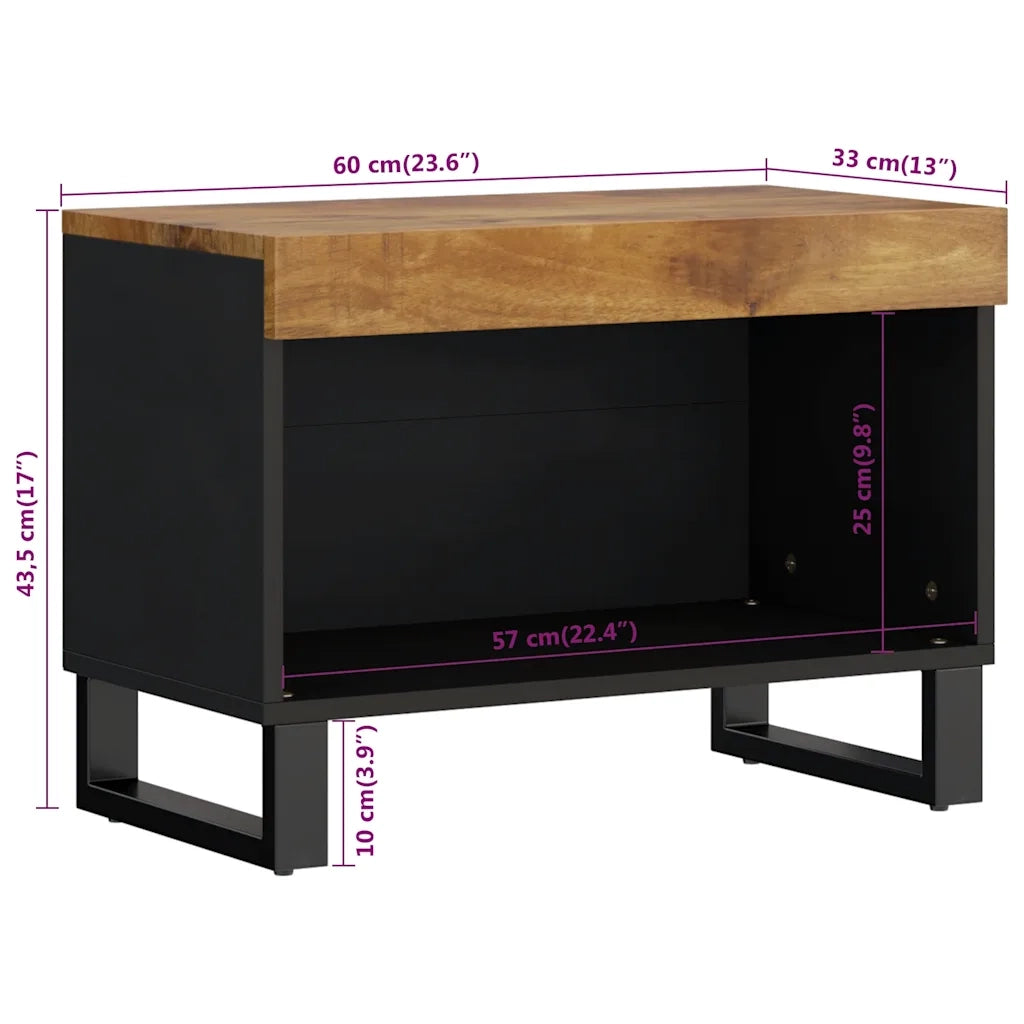 Mobile Porta TV 60x33x43,5 cm in Legno Massello di Mango 352884