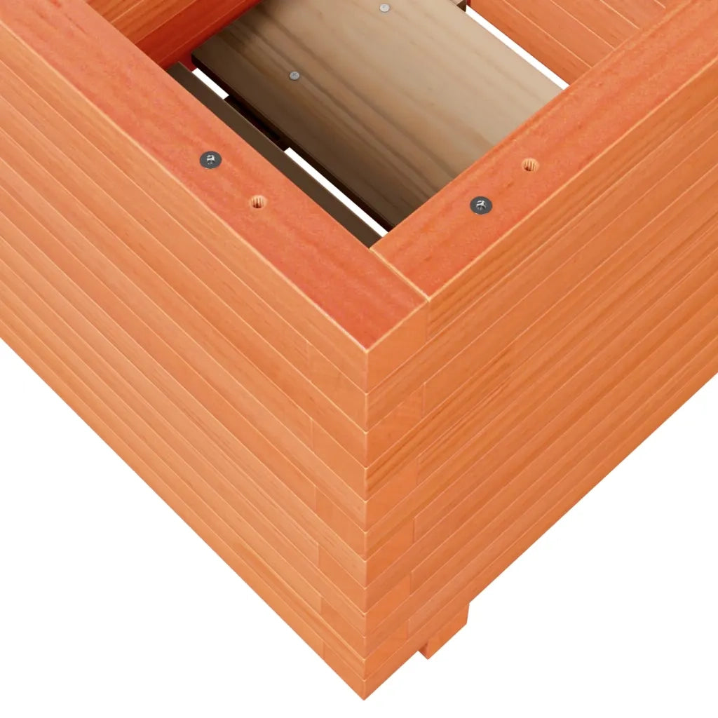 Fioriera | Cassetta per fiori | Vaso Giardino Marrone Cera 50x50x49,5cm Legno Massello Pino