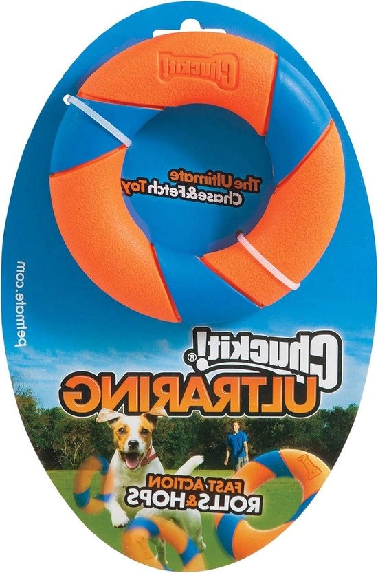 Giocattolo per cani Ultra Ring giocattolo in gomma per cani alta visibilità gioco di caccia per cani da traino