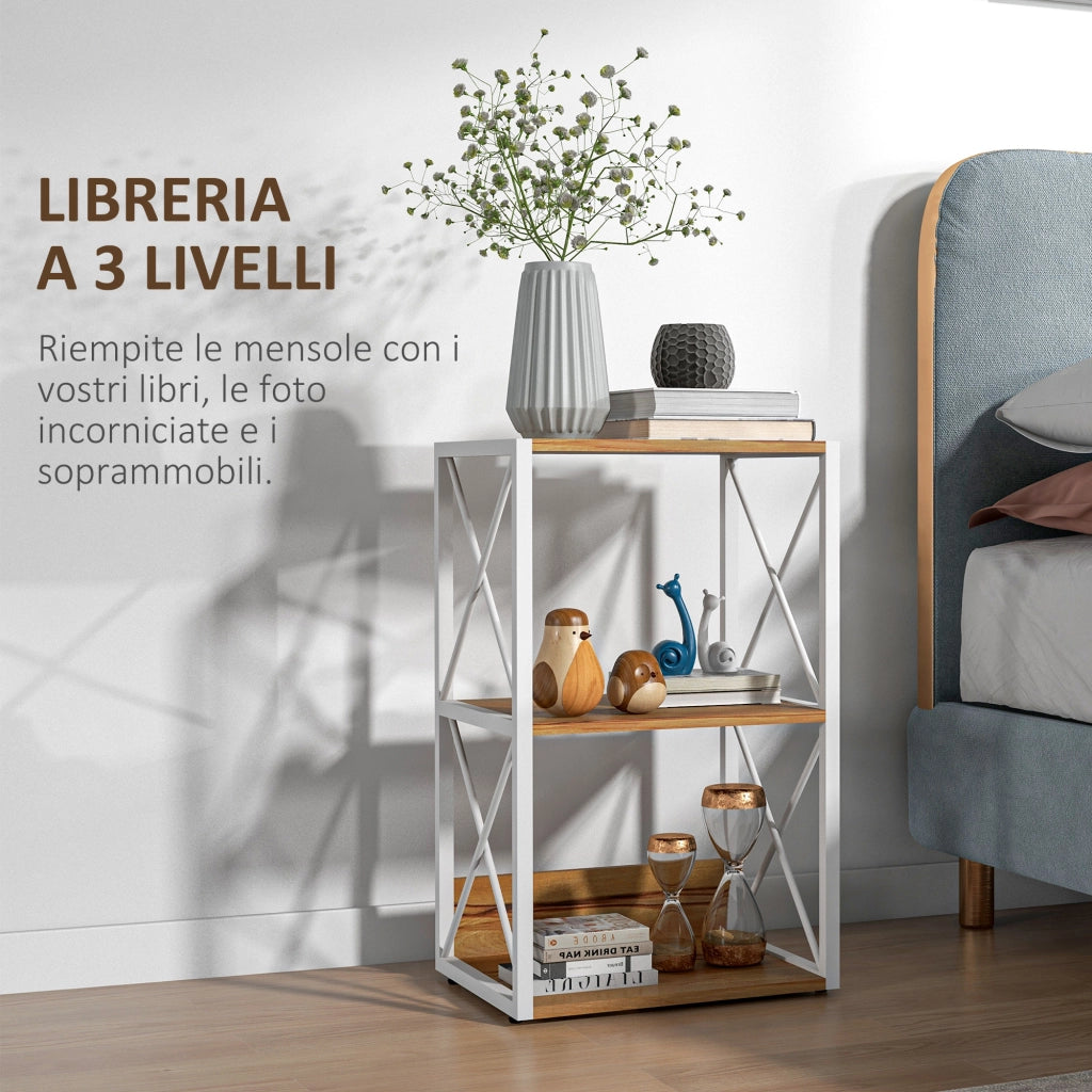 Libreria 3 Ripiani in Legno ¨C zephmum ¨C 40x35x72.5cm