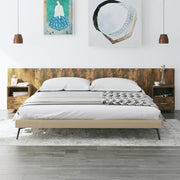 Testiera Letto con Comodini-Testiera con Contenitore Rovere Fumo in Legno Multistrato 661495