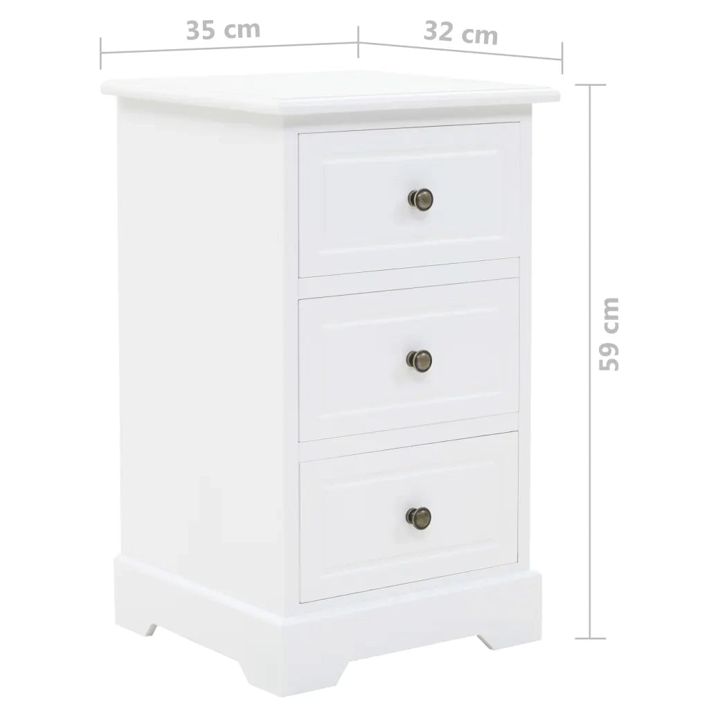 Comodino in MDF e Legno di Pino 35x32x59 cm 245756