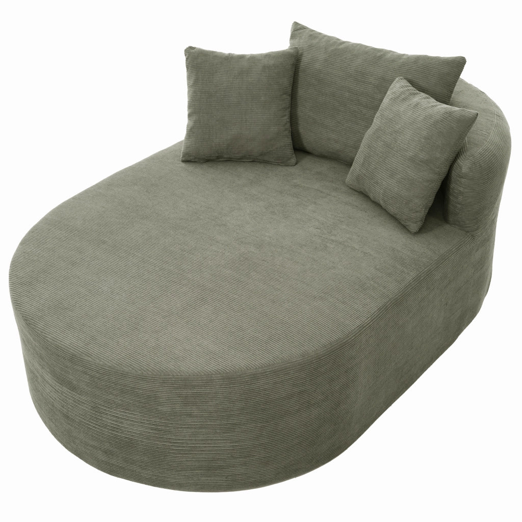 Poltrona relax ovale 170 x 112;5 x 83 cm in velluto a coste verde
