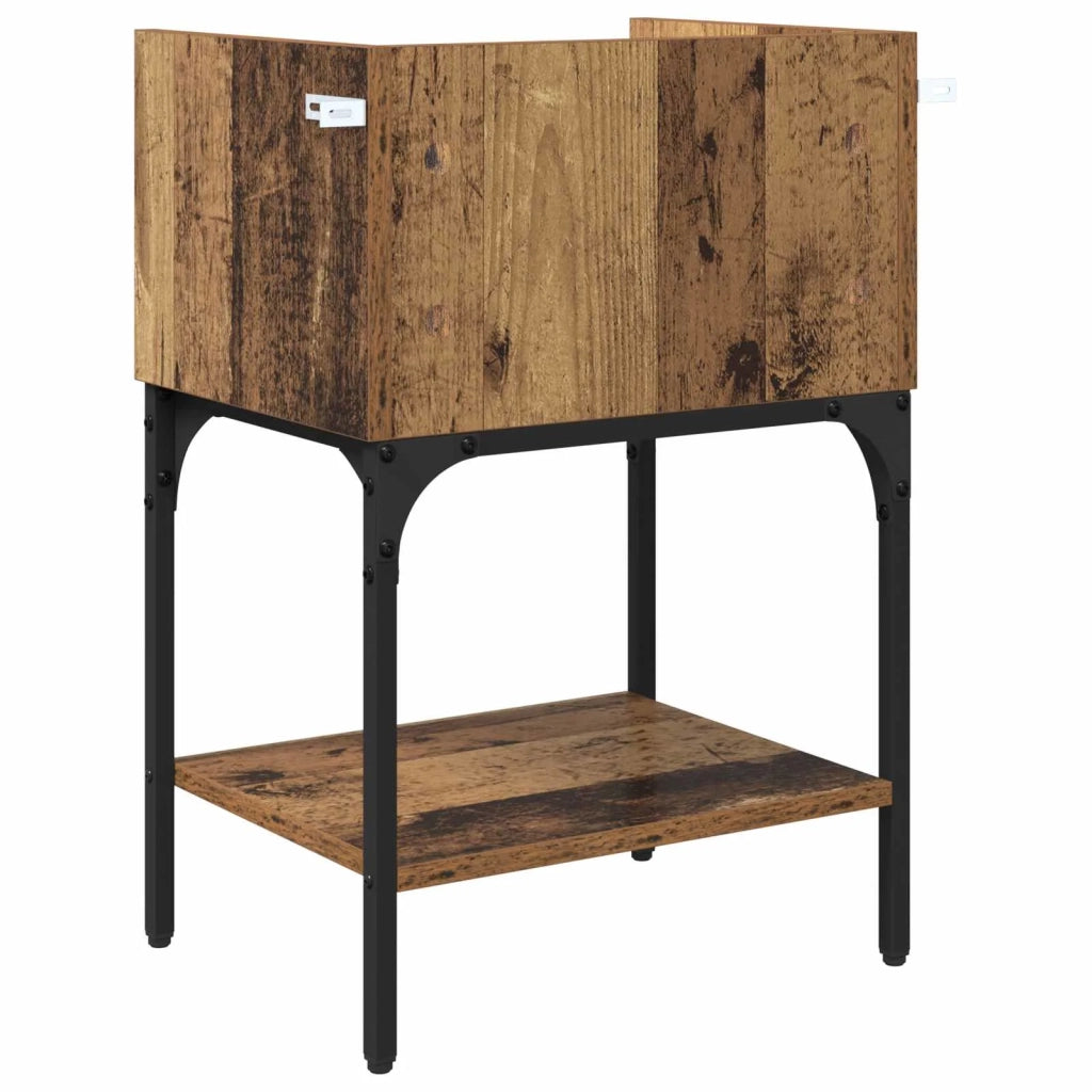 Comodino 2 pcs Legno vecchio 40 x 29 x 60 cm Legno multistrato 881827
