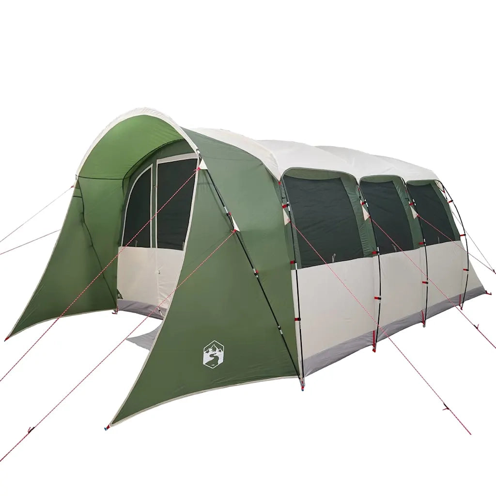 Tenda Familiare con tetto-Tenda da campeggio Verde e Bianco 576 x 325 x 213 cm