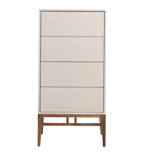 Chiffoniera in legno beige e noce