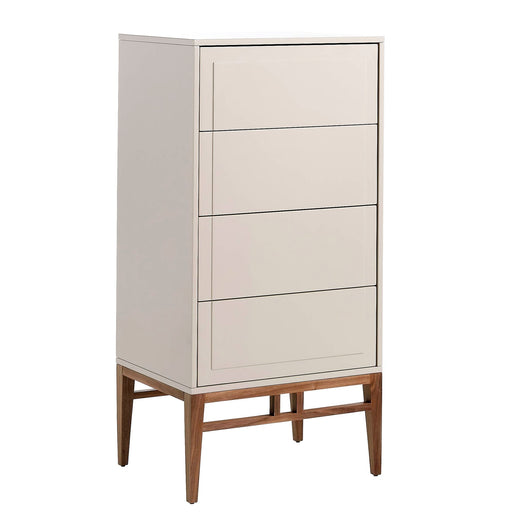 Chiffoniera in legno beige e noce