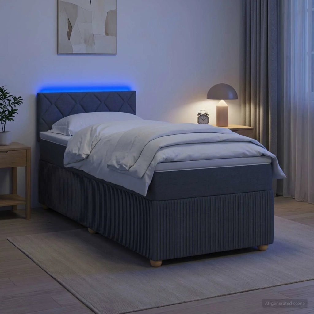 Letto box spring con materasso Grigio Scuro 80 x 200 cm Tessuto 3452807