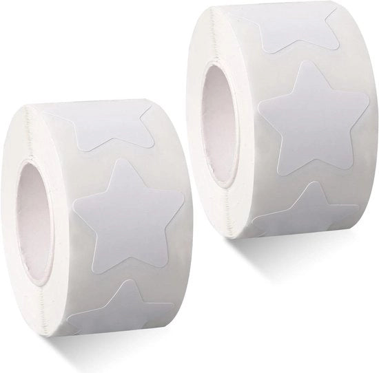 Sticker sterrelli autoadesivi - 1000 pezzi - rotolo 25 cm - etichette impermeabili - stelle decorazioni per classe - stelle per decorare la parete