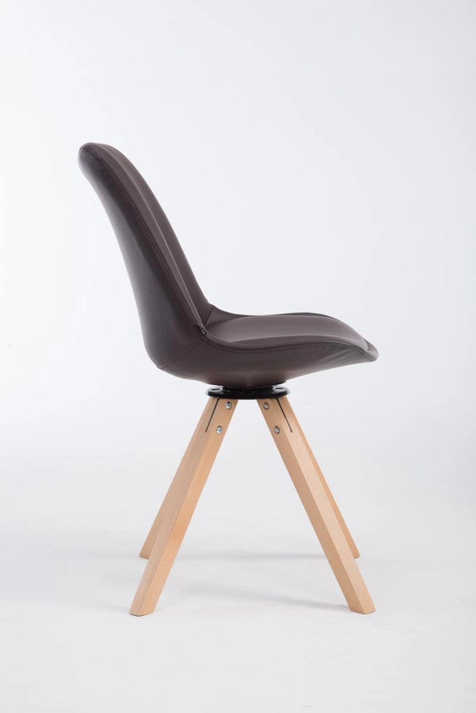 Sedia Girevole Calais in Similpelle natura,marrone