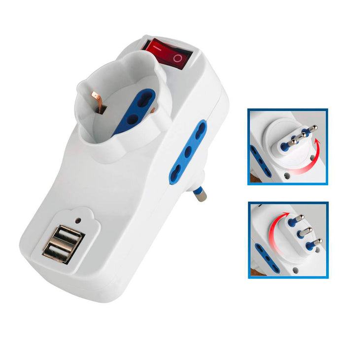 ADATTATORE SPINA GIR. C/USB