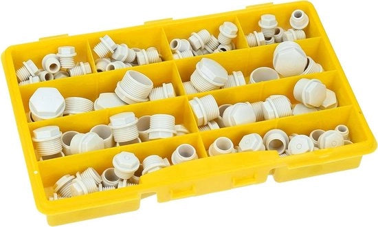 Set di tappi blindati grigi M12-M25 set di chiavi a stella - 108 pezzi - set di tappi a 6 facce - tappi in plastica per tubi
