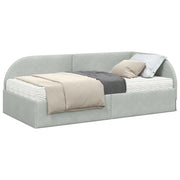 Letto singolo | Letto per adulti | Struttura Letto Angolare con Materasso 2 pcs Grigio chiaro