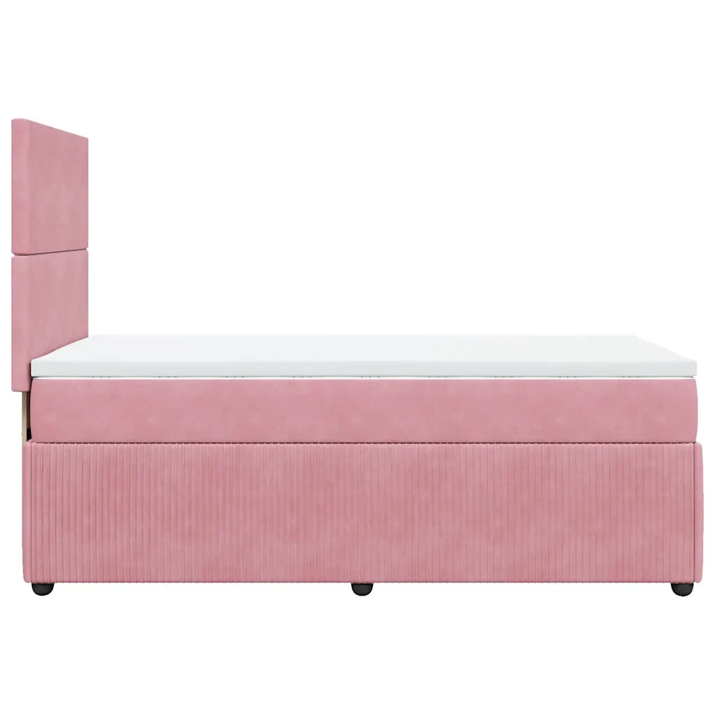 Giroletto a Molle con Materasso Rosa 90x190 cm in Velluto