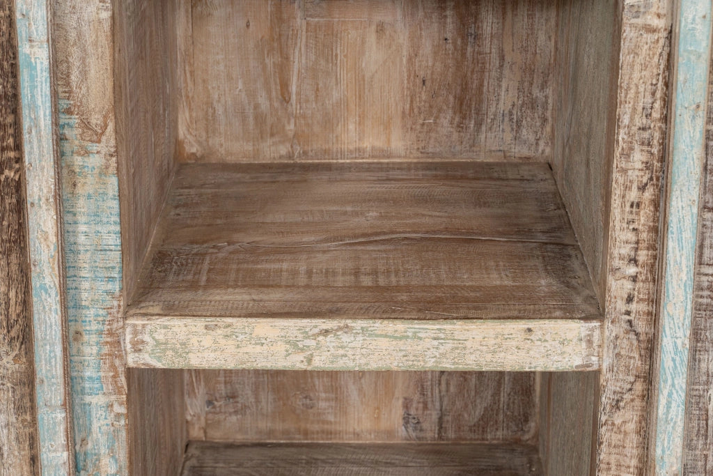 Biscottini Libreria in legno massiccio riciclato finitura anticata realizzata massello