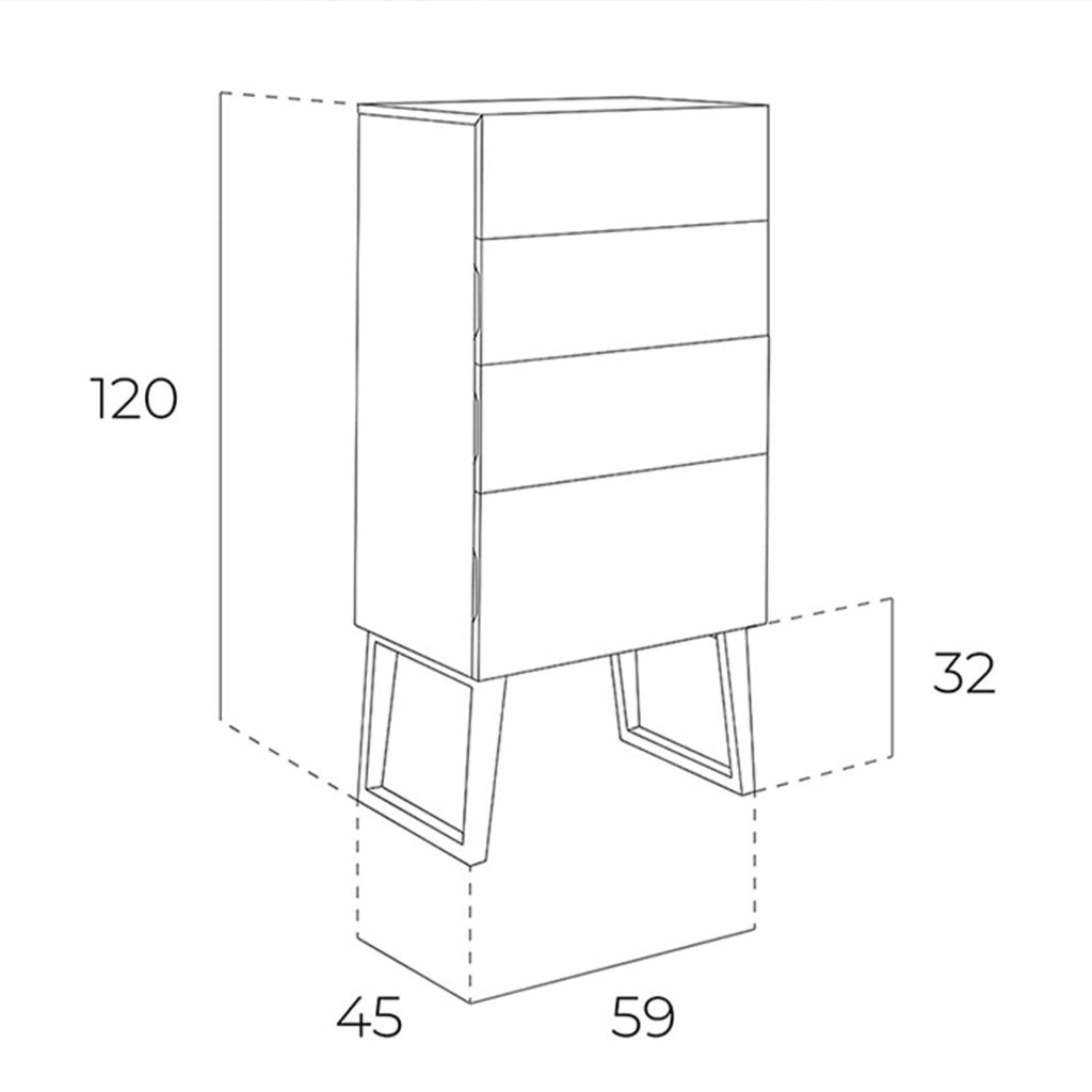 Chiffoniera in noce