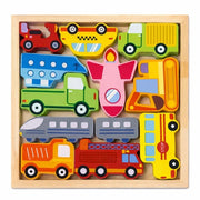 Trade Shop - Puzzle 3d A Incastro In Legno Forma Veicoli Per Bambini Gioco Da Tavolo Educativo 07939 -