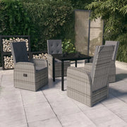 Set da Pranzo da Giardino 5 pz con Cuscini Grigio 3099474