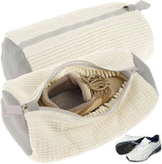 Set di salviette per lavatrice con chiusura a cerniera, protezione per scarpe, confezione da 2 pezzi, colore bianco