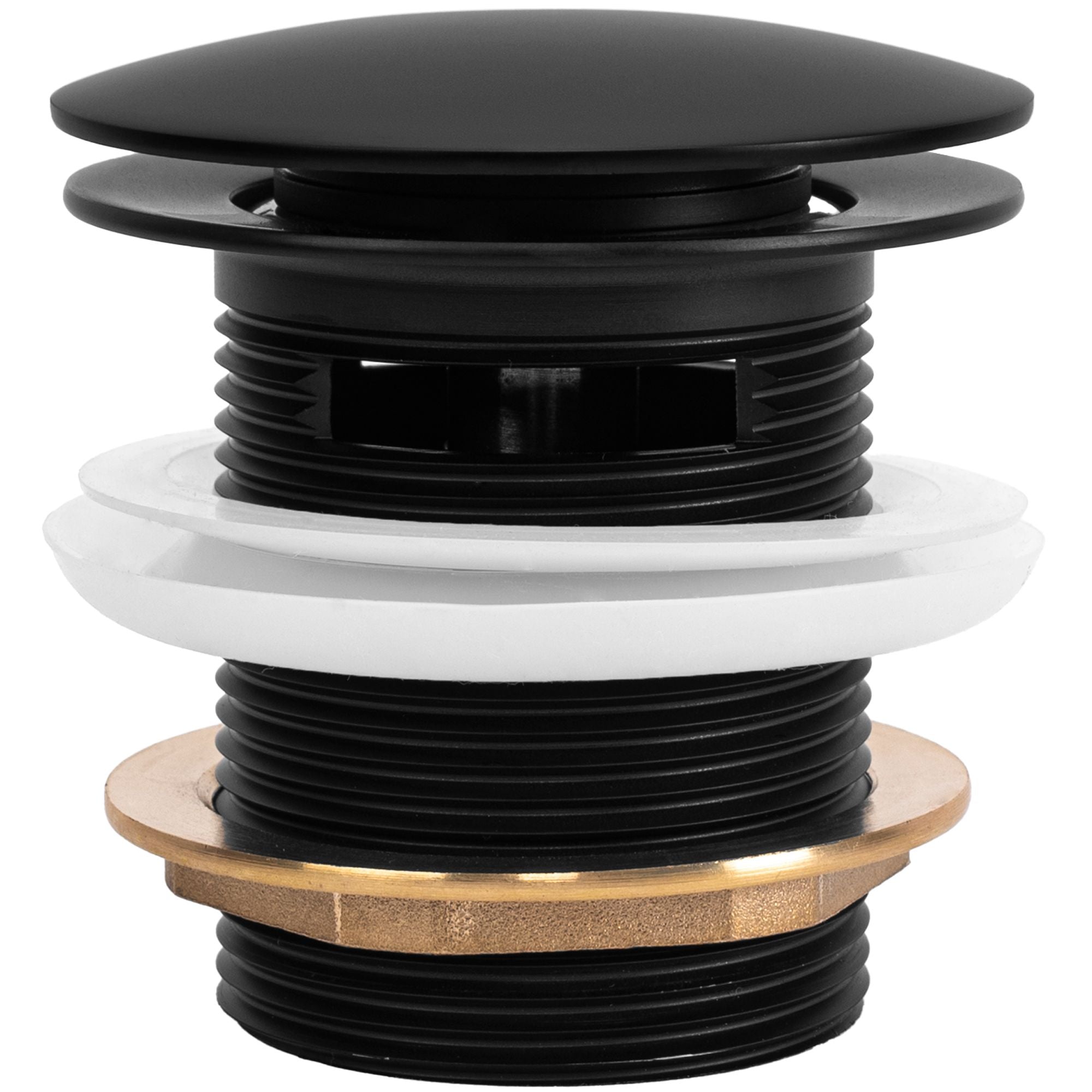 Tappo Vasca Senza Troppo Pieno Click-clack Rea Black 6cm