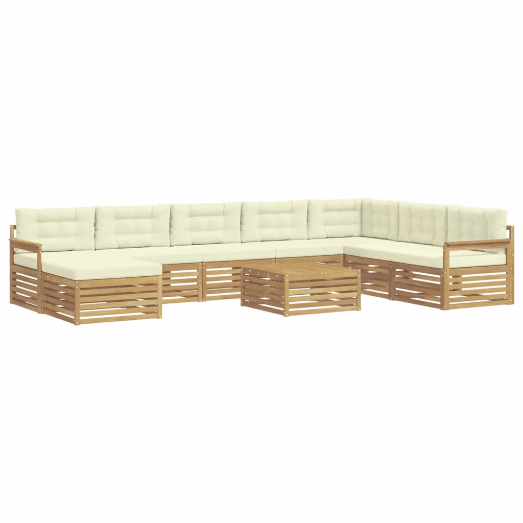 Set di divani da esterno 9 pz Bianco e Crema 3390990