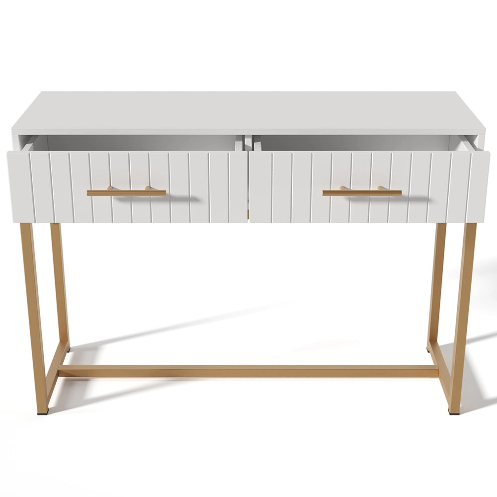 Coiffeuse con 2 cassetti - Xylo - 100x75x45cm - Bianco