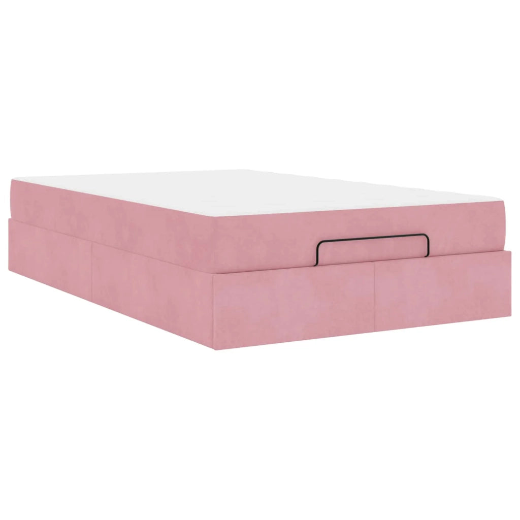 Struttura letto con materasso con materasso 2 pcs Rosa Velluto