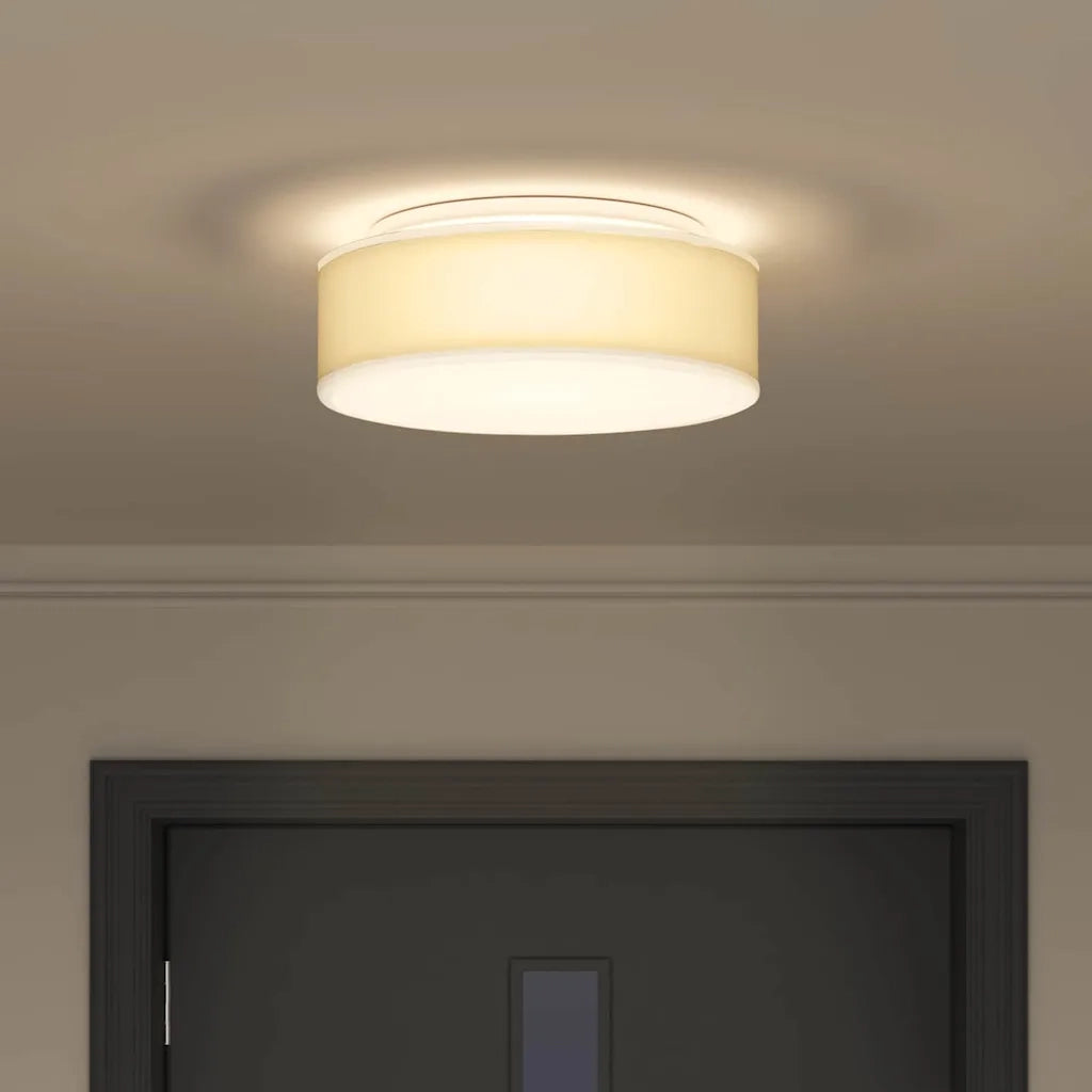 Lampada da soffitto Bianco 38 x 38 x 13,5 cm Tessuto CFW2183253