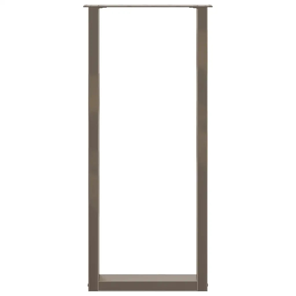 Gambe per tavolo da bar a forma di U 2 pz in acciaio naturale 50x(110-111) cm 4013247