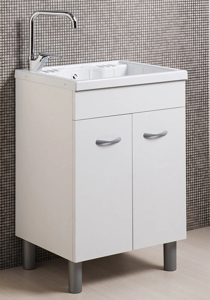 Mobile Lavatoio in ABS 60x50x88 cm 2 Ante Ambrosini Oceano Bianco Opaco