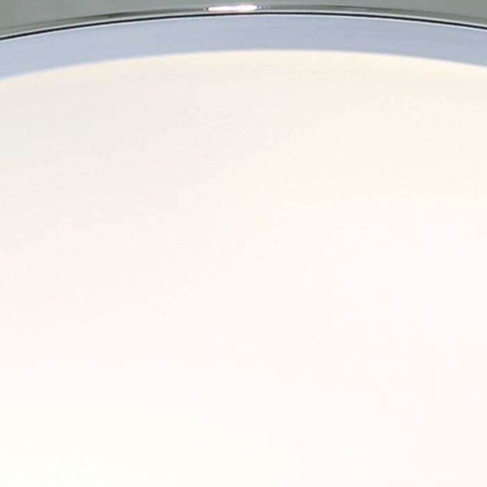 Plafoniera Contemporanea Formaggio Acciaio Cromo Vetro Bianco 1 Luce E27 23Cm