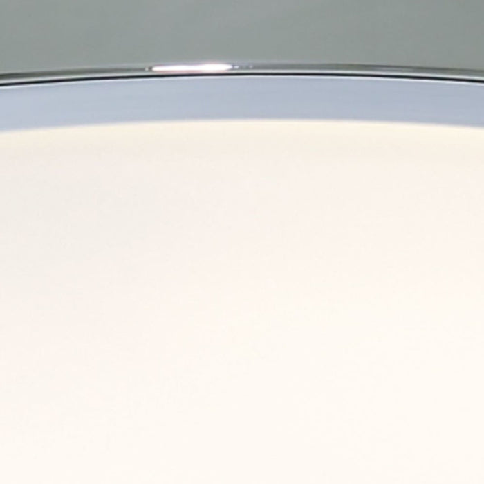 Plafoniera Contemporanea Formaggio Acciaio Cromo Vetro Bianco 1 Luce E27 28Cm