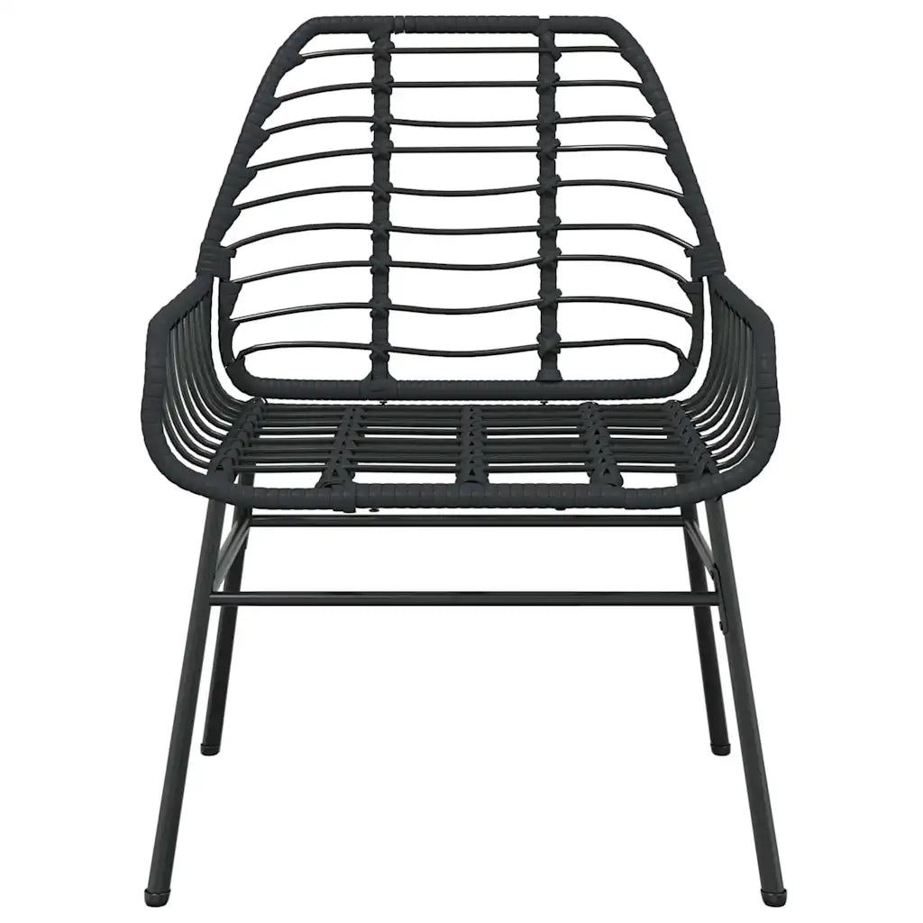 Set Pranzo da Giardino 7 pz Nero Polyrattan Vetro 3334440