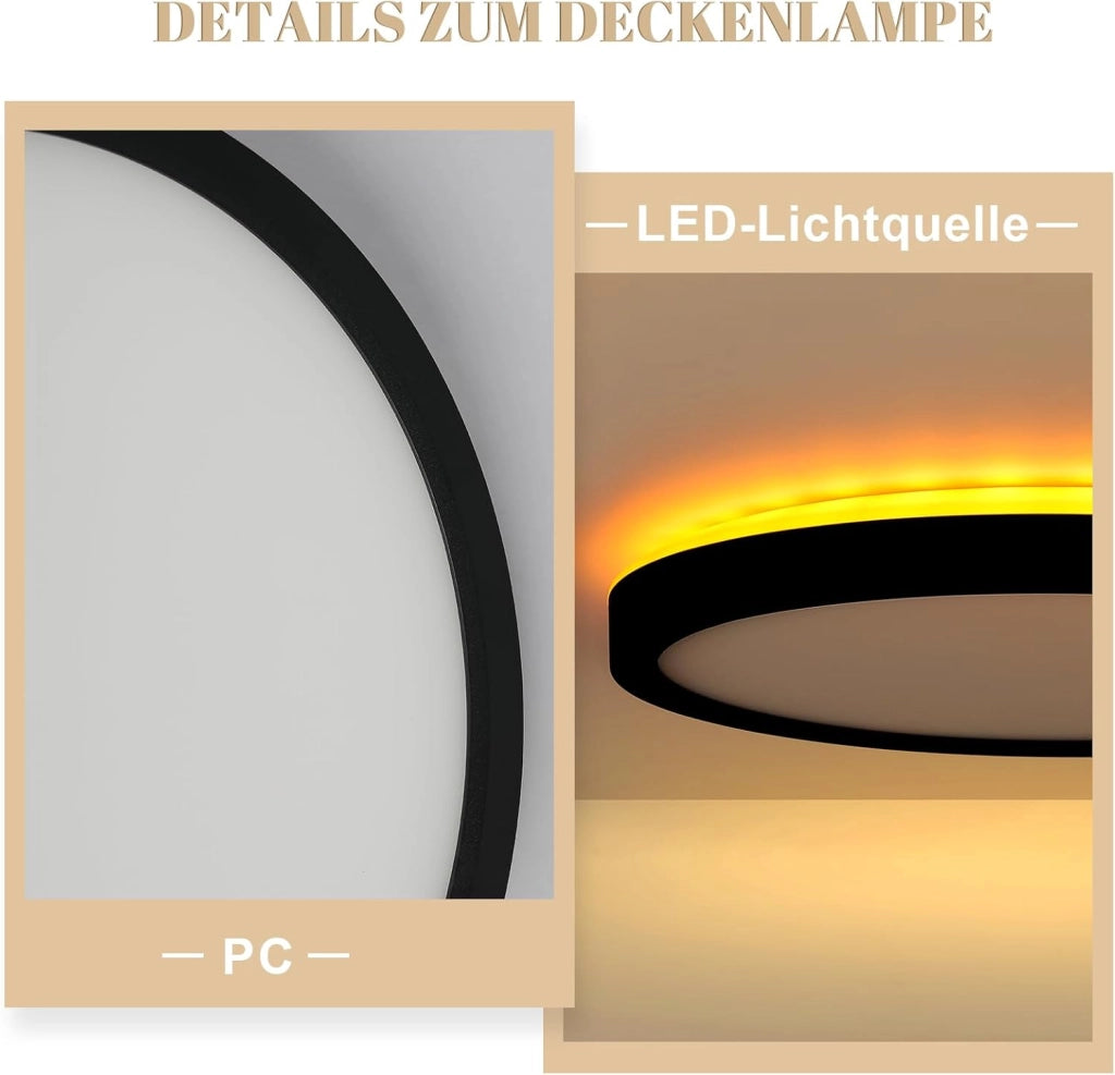 ZMH Lampada da soffitto plafoniera LED minimalista 22 cm 18W dimmer per soggiorno cucina