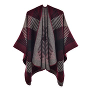 Nuovo scialle/mantello da donna in cashmere, moda geometrica, spacco quadrato, mantello caldo