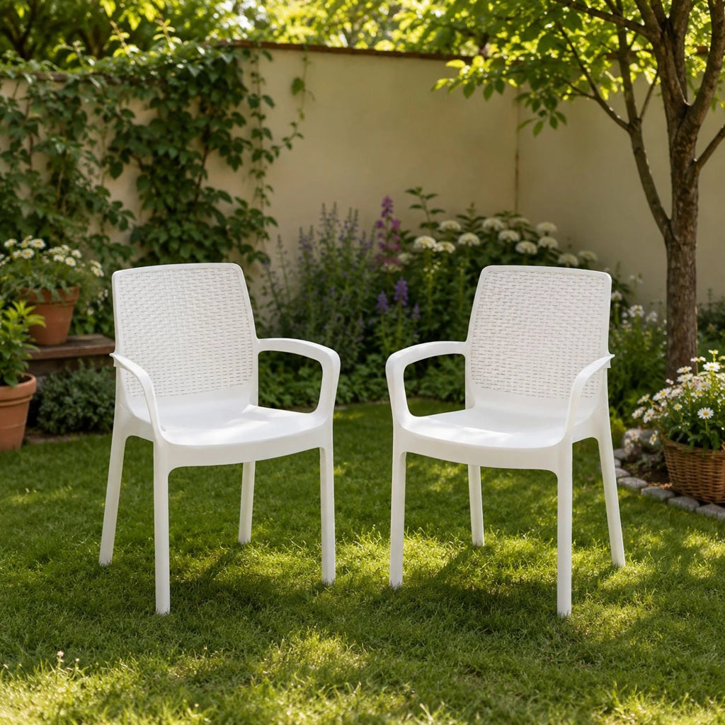 Mattagga, Sedia da Esterno 2 Sedie Made in Italy, Bianco