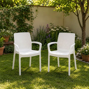 Mattagga, Sedia da Esterno 2 Sedie Made in Italy, Bianco